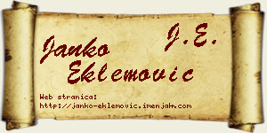 Janko Eklemović vizit kartica